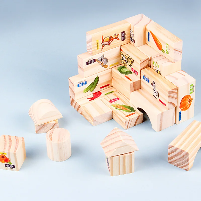 Log Unpainted Building Blocks Infants And Toddlers Puzzle Baby Toys Solid Wood Blocks Solid Wood