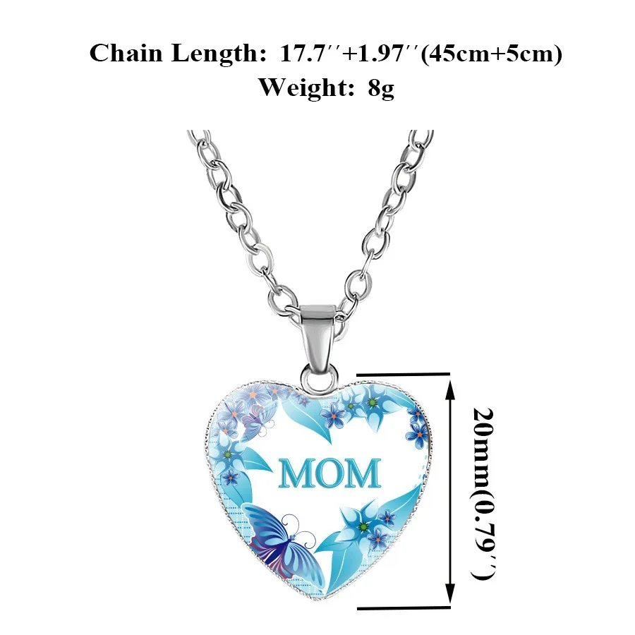 8 Style Love You Mom Necklace Charm 