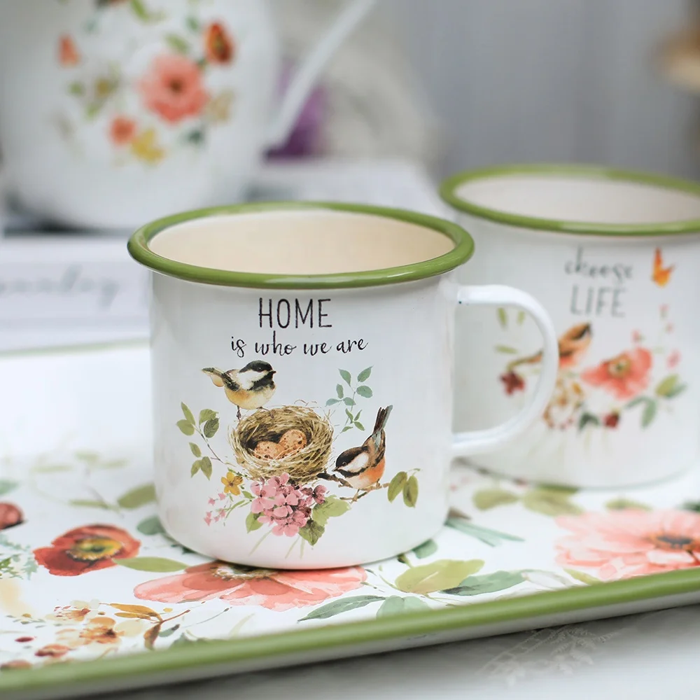 1000 мл кофейная эмалированная Кружка Чашка наружная металлическая кемпинговая кружка для путешествий с ручкой