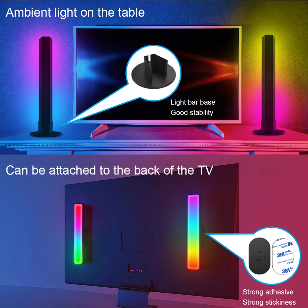 Flow Pro LED Smart Light Bars RGBIC Ambiance Backlights Kit with Music Sync for Bedroom TV Ambient Lighting