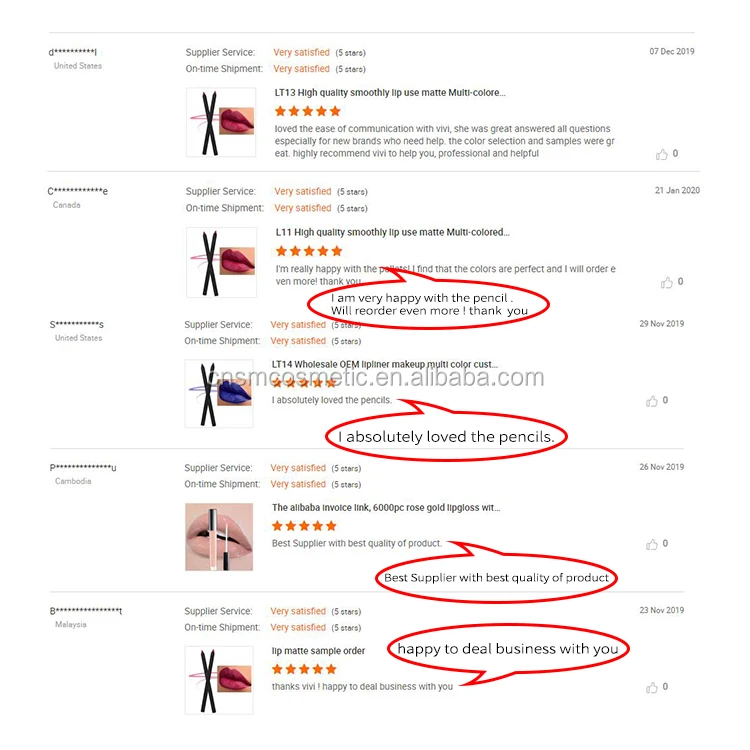 AP07 Crayon cream lip liner custom logo private label red thick lip