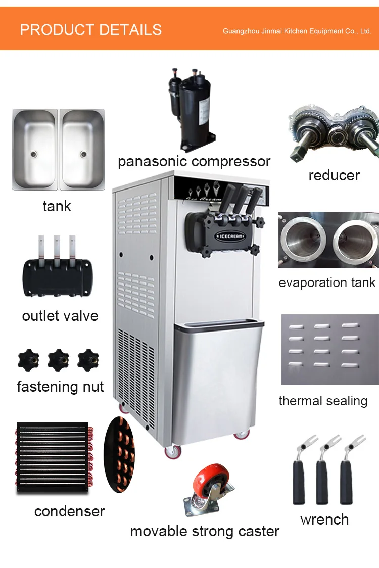 Italian Ice Cream Machine Commercial Soft Ice Cream Maker Manufacturer Soft Serve Ice Cream