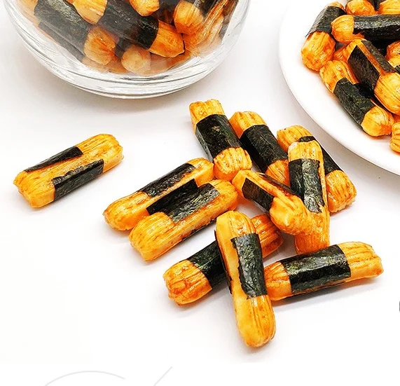 Japanese seaweed crispy rolled rice cracker snack non-fried sticky rice puffed food