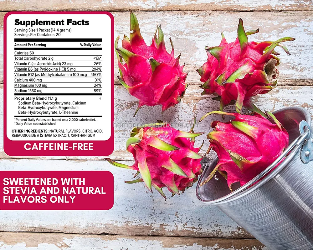 Ketones Supplement Vitamin Drink Dragon Fruit Powder Drink Mix Keto Drink Mix