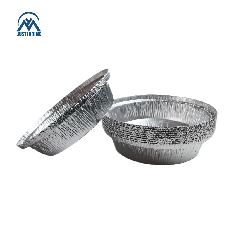 Export Aluminum Foil Tray Container Plate Pizza Pan Baking Disposable Food Packaging Aluminum Foil Round 9 Inch Customize Takeaway Food Free Offer Accept
