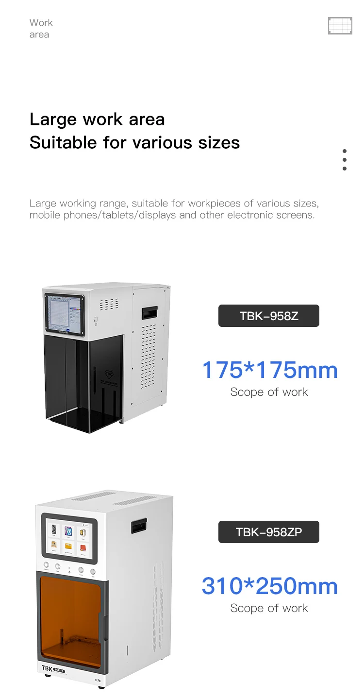 2025 TBK958ZP UV Laser Engraving Machine for LCD & Back Glass