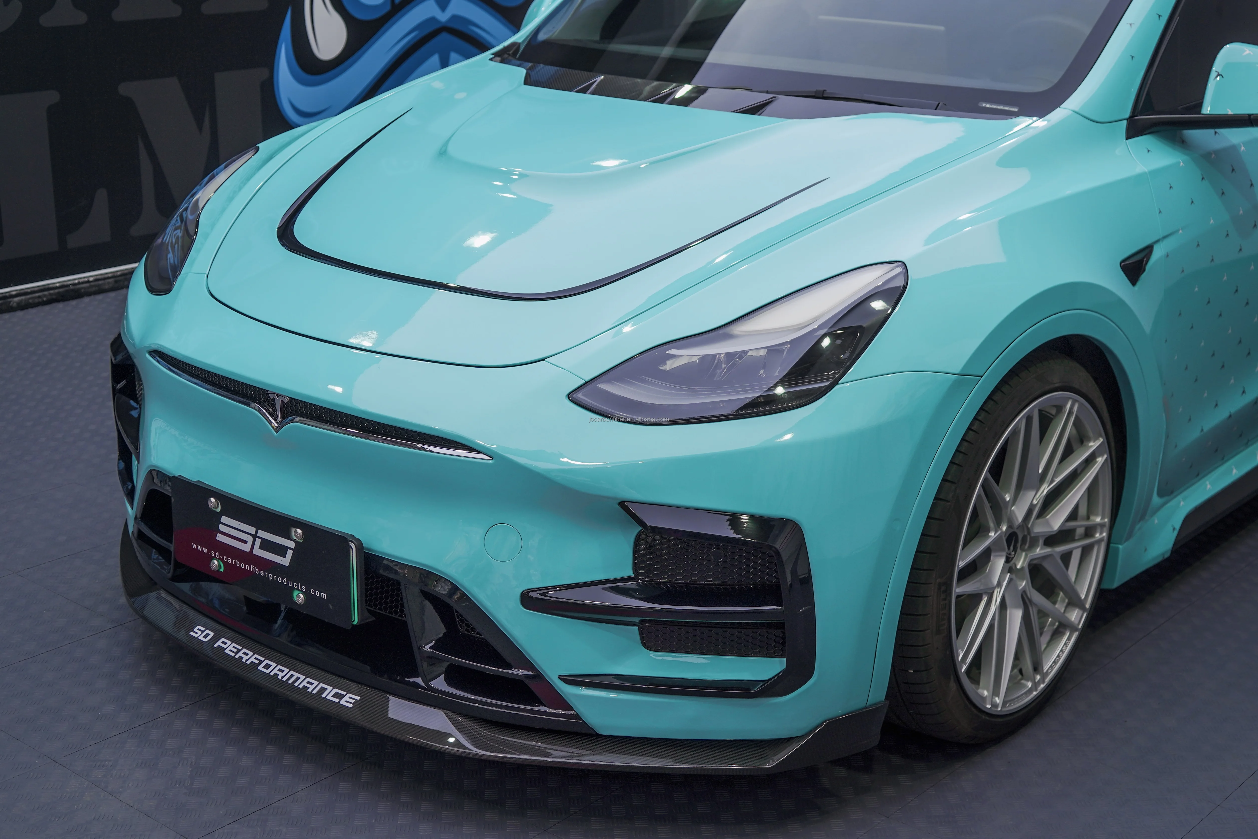 Good Fitment Carbon Fiber Body Kit For Model Y Carbon Fiber Front Lip And Rear Diffuser For