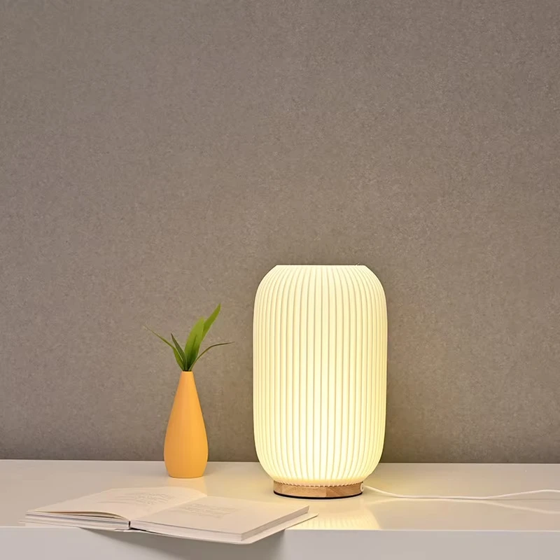 product handcrafts home decoration lantern shape premium table light chinese luminaire modern indoor wood base desk lamp-39