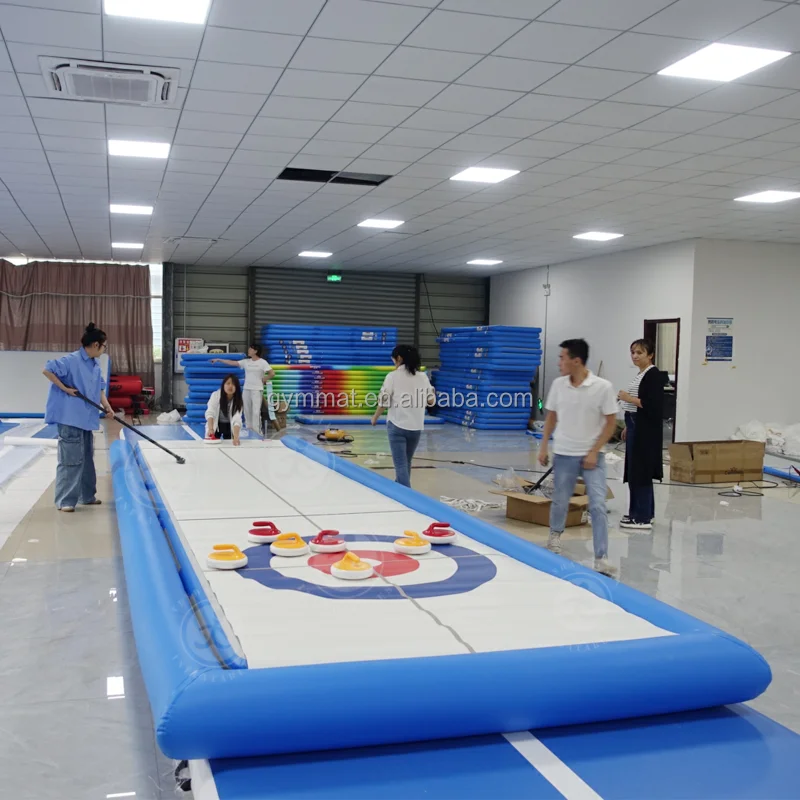 Factory Wholesale Artificial Synthetic Inflatable Ice Rink Curling Game Boards Curling Lanes Curling Stone for Team Build
