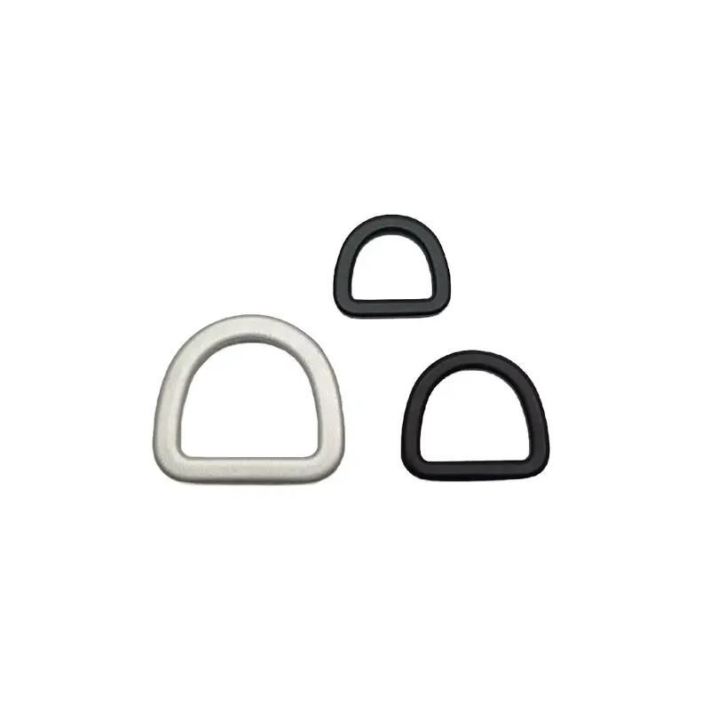 Metal Matte Black D Ring Pet Harness Accessories Aluminum D Rings Loop Buckle for Bag Backpack