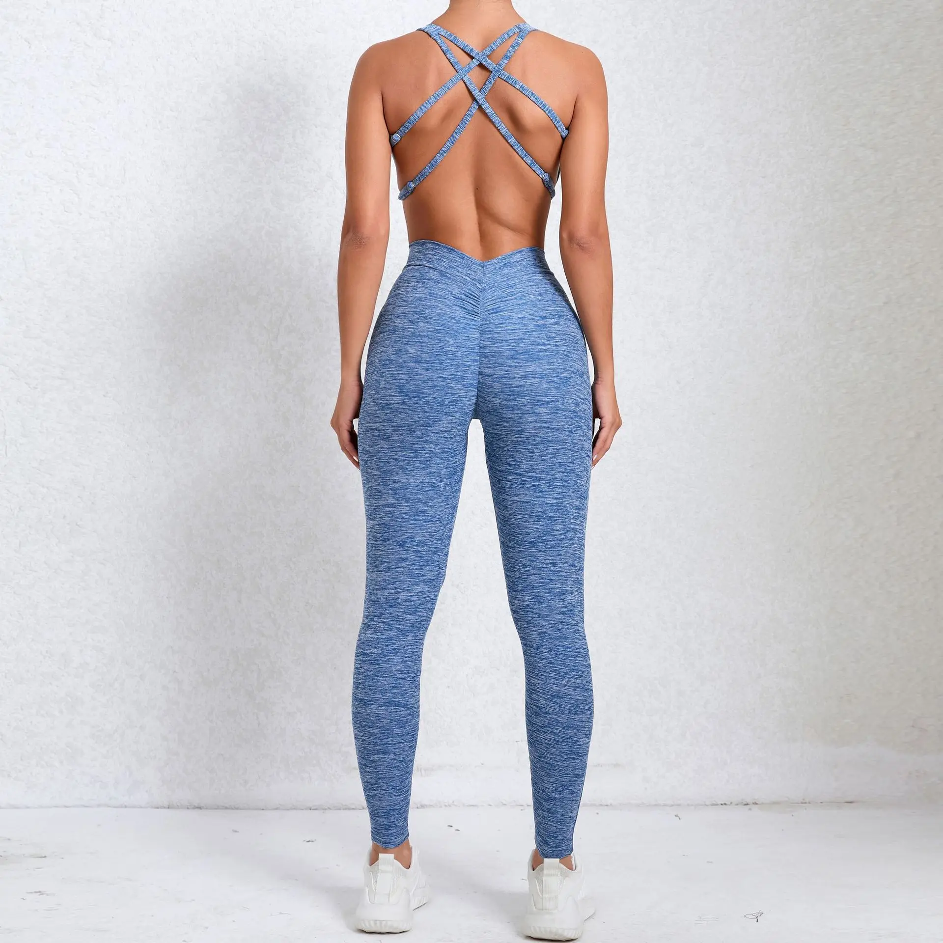 Comfortable Yoga Sets Jumpsuits for Women Built-in Bra Romper Full Length Unitard  One Piece Jumpsuits Gym Wear Activewear details