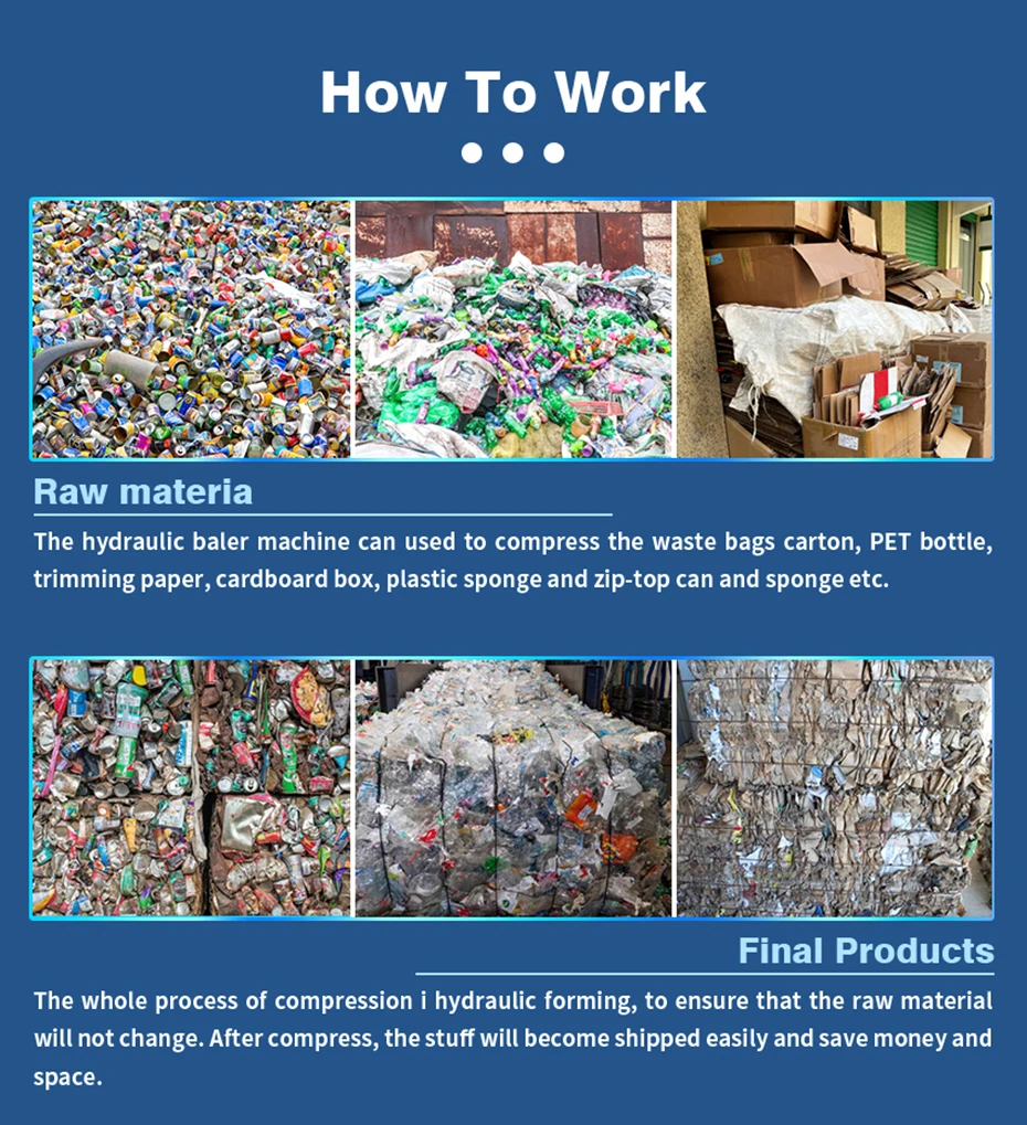 Bale Hydraulic Carton Packing Box Compress Baler Machine 4 Tons 500T ...