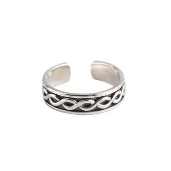 Oxidized 925 sterling silver adjust ring with custom texture