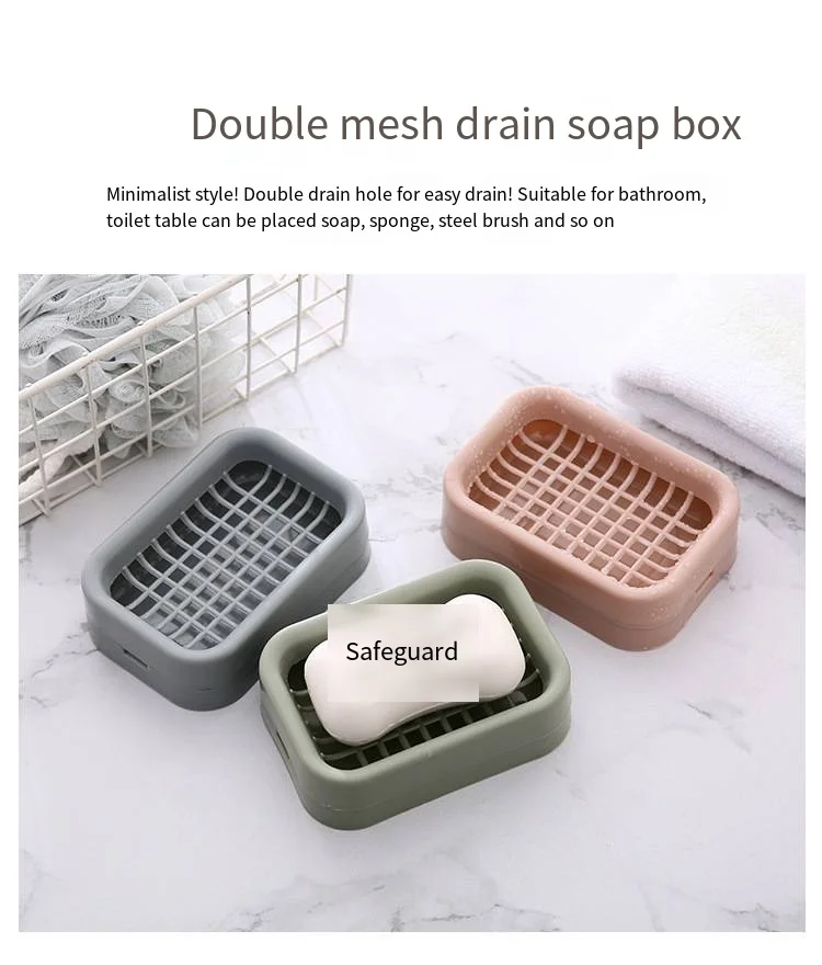 New creative PP bathroom double drain soap box Toilet fashion handmade soap rack soap tray wholesale details