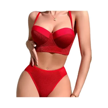 Skin Friendly Rear Buckle Lingerie Women Comfortable Underwire Bra and Brief Sets Push up Breathable Women's Underwear Set