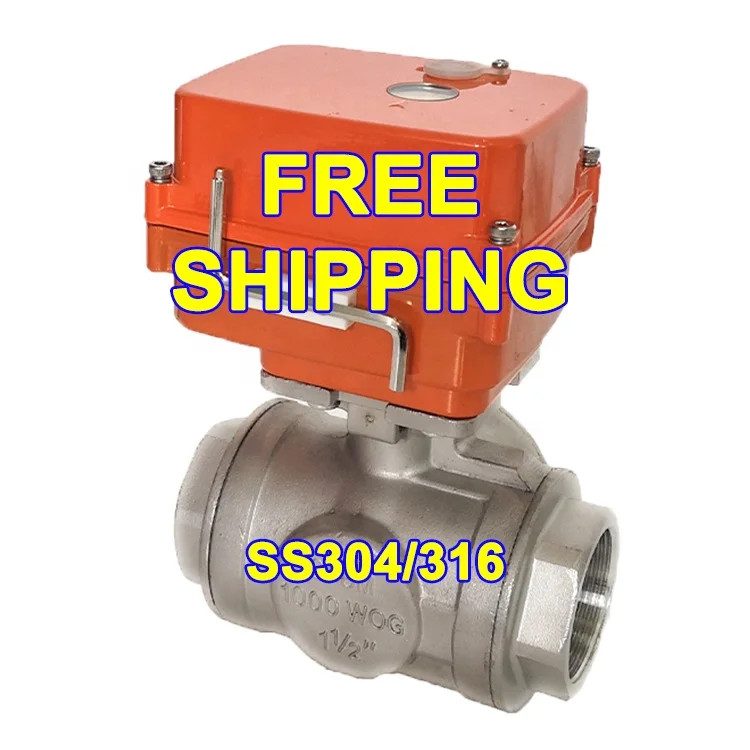 HEPHIS Free Shipping Electric Motorized Actuator Control 2 3 Way  stainless steel mini ball valve st