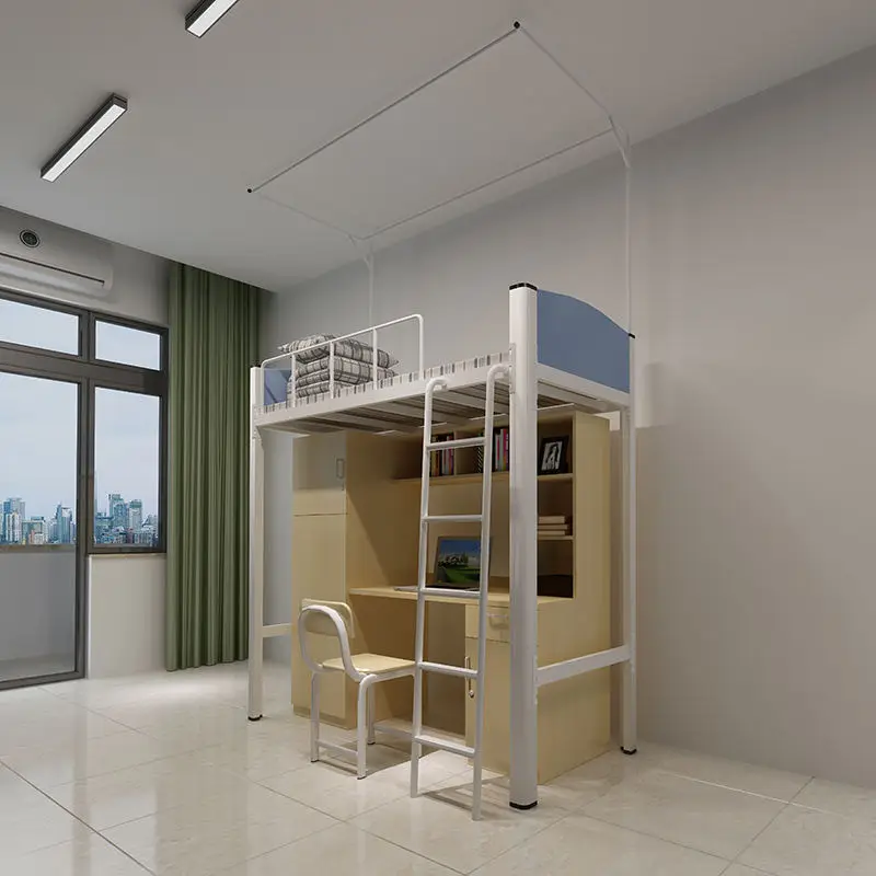 Short Delivery Time Executive School Double Kids Students Bed Bunk Beds Wood Bunk Bed Dormitory Iron with Desk Wooden Dormitory