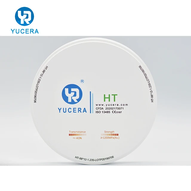 YUCERA Dental Lab CAD CAM 98 Open System Zirconia Ceramic White Zirconia Dental Block