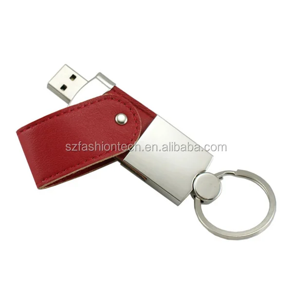 Custom logo leather keychain memorias usb flash drives real capacity pen drive 16GB 32GB - ANKUX.COM
