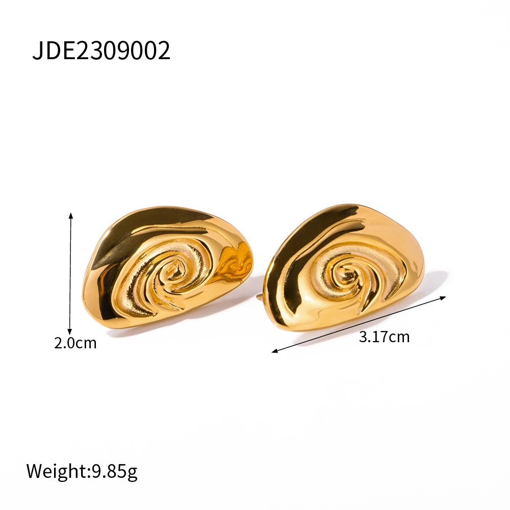J&d Waterproof Luxury 18k Gold Plated Stainless Steel Spiral Fun