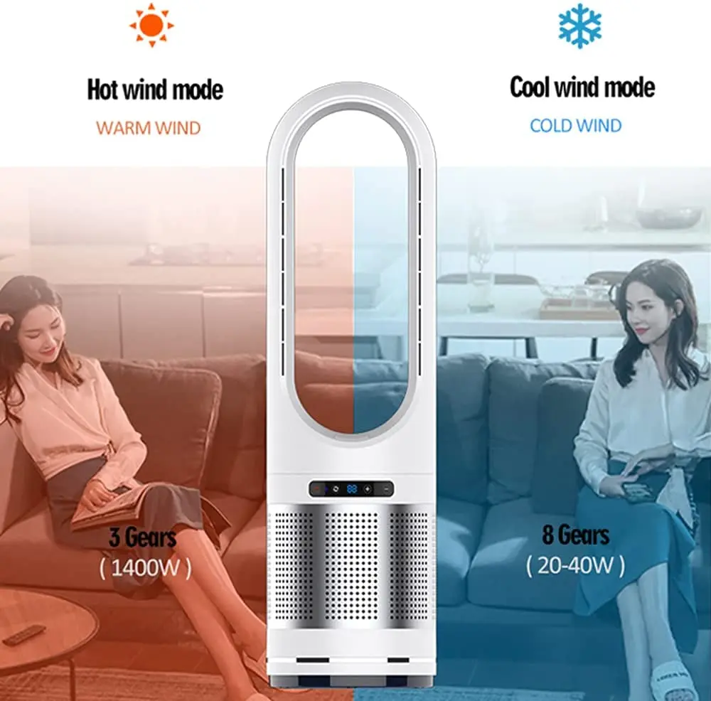 Ihomey AM-046JR LED Hot and Cold Bladeless Fan with H13 HEPA