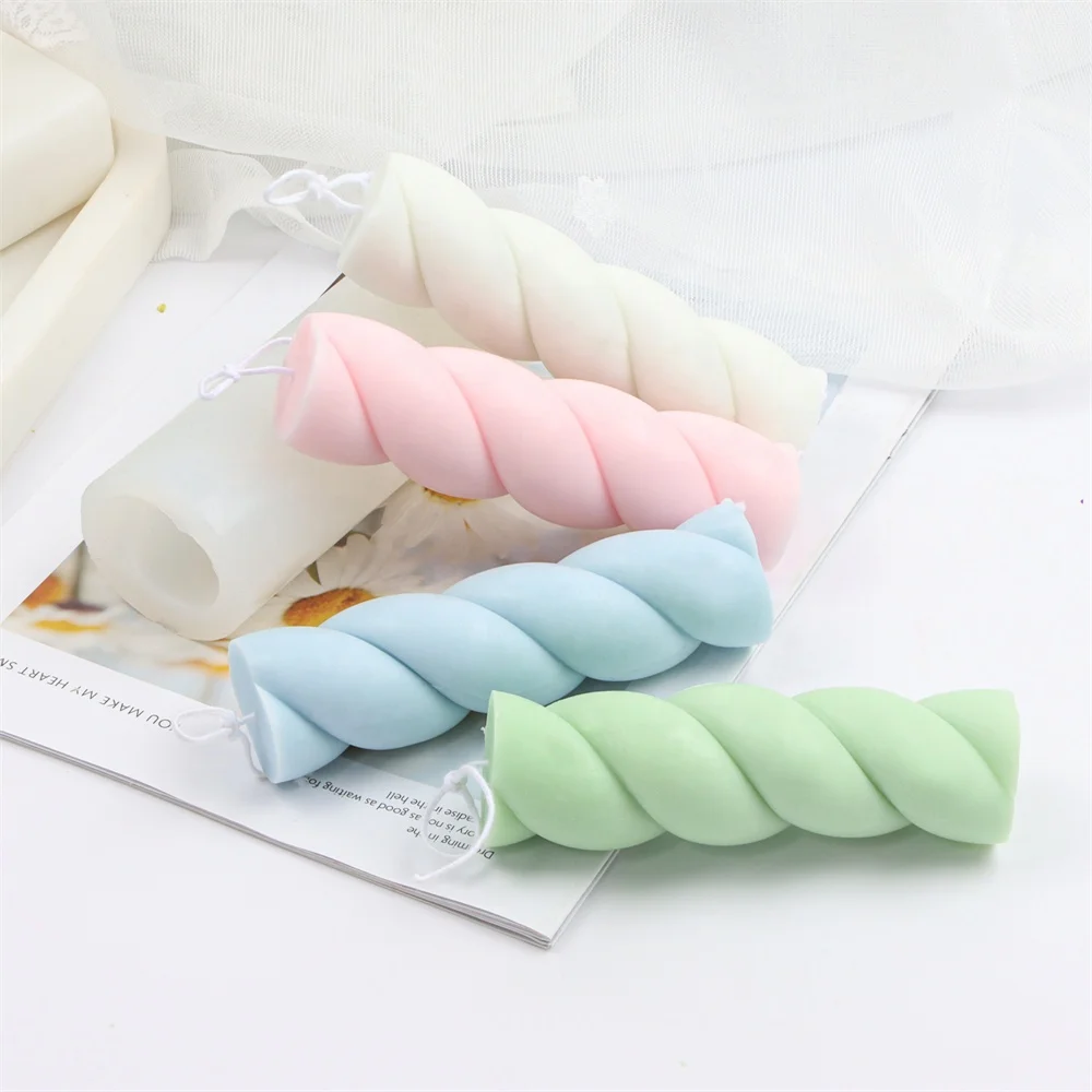 3d cute marshmallow candle mold twist