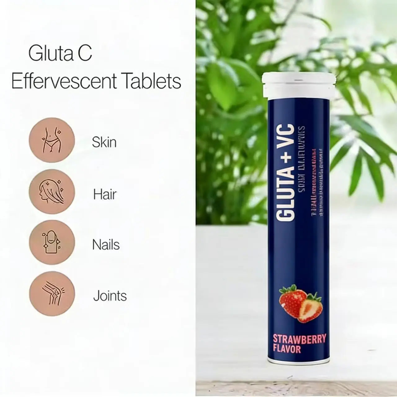 VitaSpring L-glutathione Tablets Beauty Products Skin Whitening Pills Halal  1000mg Vitamin c L-glutathione Effervescent Tablets