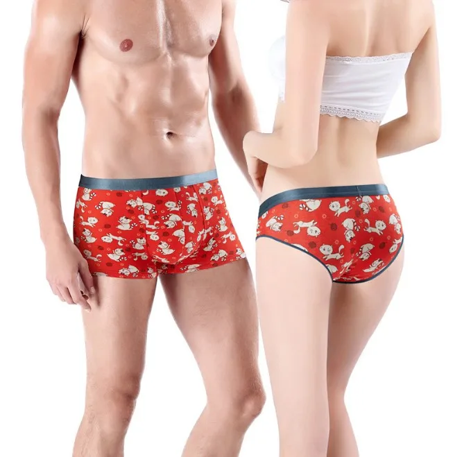 High quality couples underwear Summer sexy female boxer dot underwear Mens  underwear modal briefs panties shorts mid waist pants - AliExpress