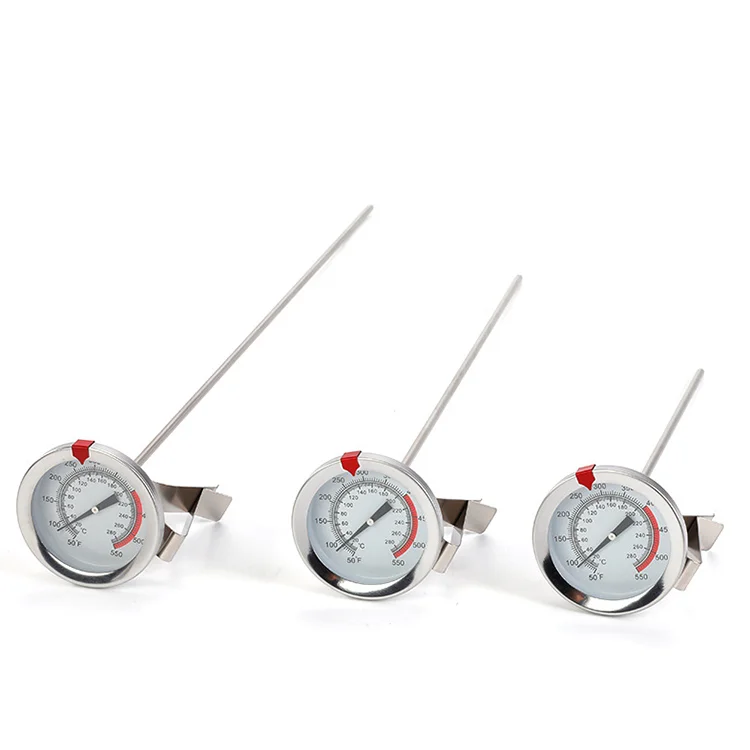 Deep Fryer with Metal Thermometer Dial Oil Fryer Pot Lids Knob for Efficient Cooking and Frying Household Thermometer Tool