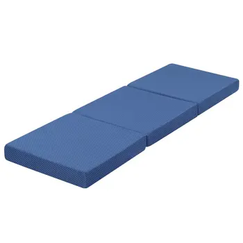 Granrest 4'' Tri Folding Memory Foam Mattress, Blue