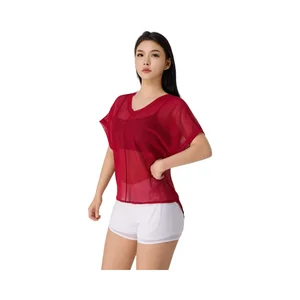 Manufacturer Wholesale High Quality Top Gym Summer Wear Mesh Tank Tops Set for Women Yoga Wear