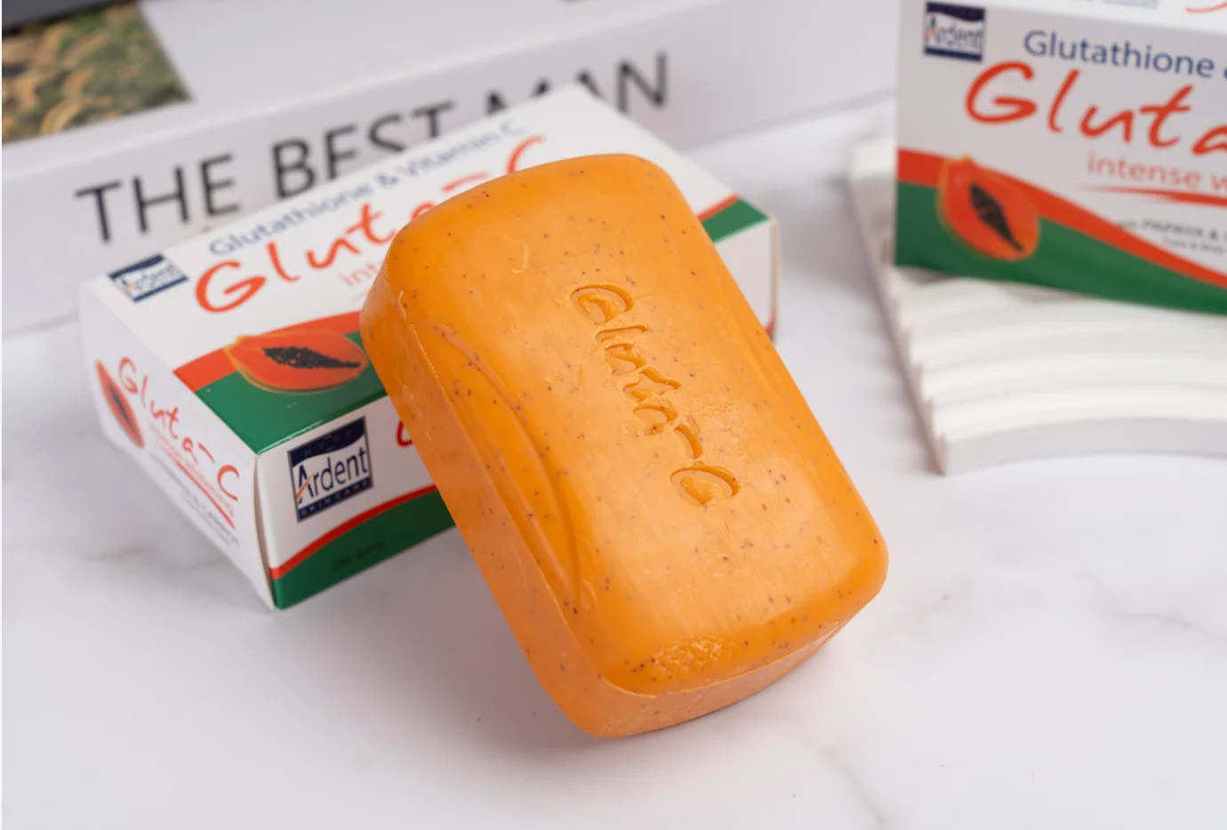 Ardent Gluta-C Intense Whitening Soap Glutathione Vitamin C Papaya Carrot Face & Body Skin Lightening Cleansing Bath Bar