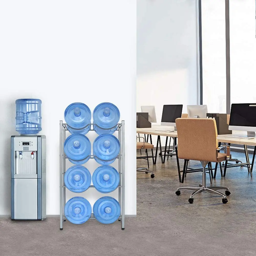 8-Tray Water Jug Rack Storage Gallon Water Cooler Bottle Holder Stand
