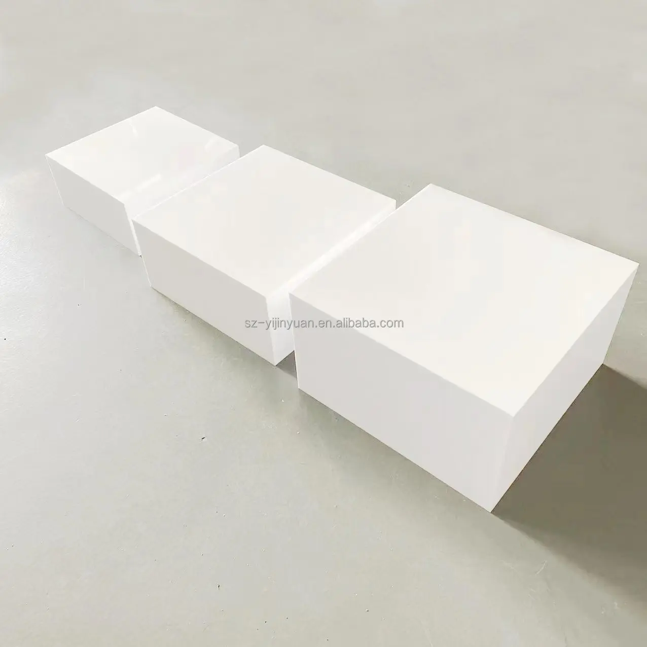Premium Glossy White Acrylic Cube Display Nesting Buffet Risers Eco ...