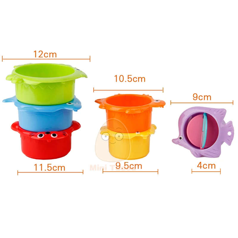 Детская игрушка для детей обучения Детские штабелируемые чашки радужная башня кольцо океан животные Штабелируемая