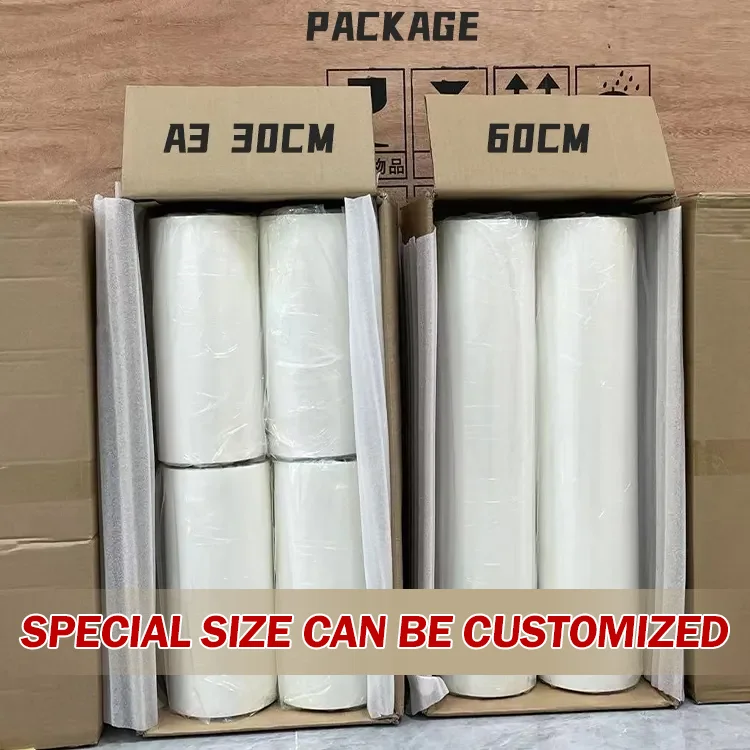 Cowint Digital Printing Instant Hot Peel 60cm 5 Coating Layers Transfer Pet Film Dtf Double Matte Face Film Roll 40 cm