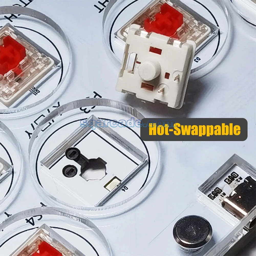Hitbox Arcade Fighting LED Hot-Swap Encoder Leverless Controller