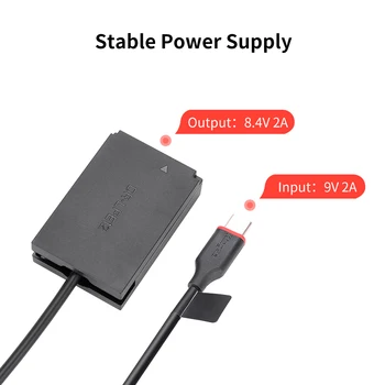 KingMa USB-C Power Adapter DC Coupler Dummy Battery LP-E12 for Canon EOS M M2 M10 M50 M100 100D Cameras detail image