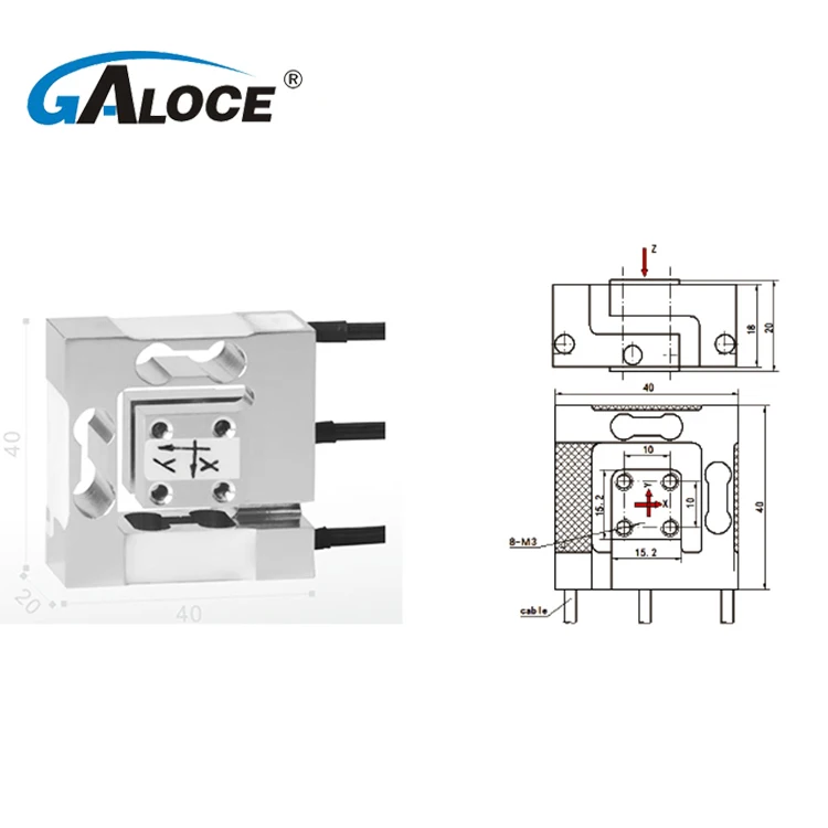 GALOCE GPB160 Customized Multi 3 Axis x y z direction compression and tension Force Sensor  Load Cell 10N 30N 50N