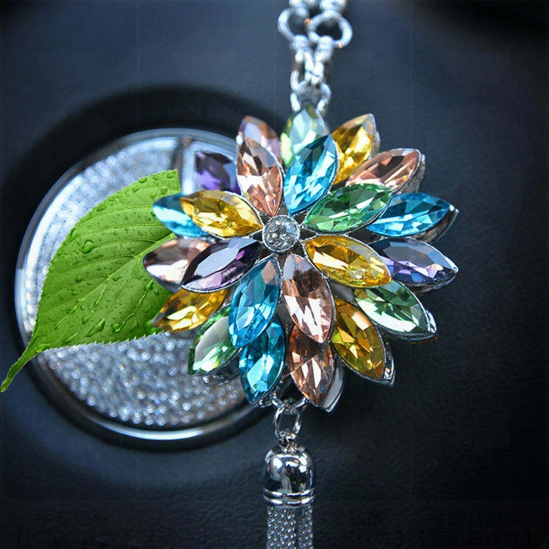 Lapis Lazuli Car Mirror Ornament - Natural Stone Auto Accessory For Rear View Mirror