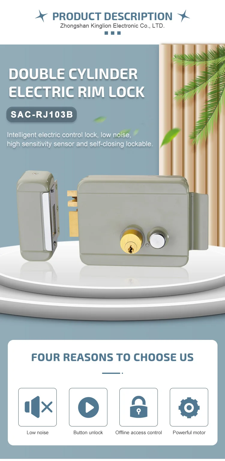 12v Electric Rim Lock/main Gate Lock - Buy Single Cylinder Rim Lock,Rim ...