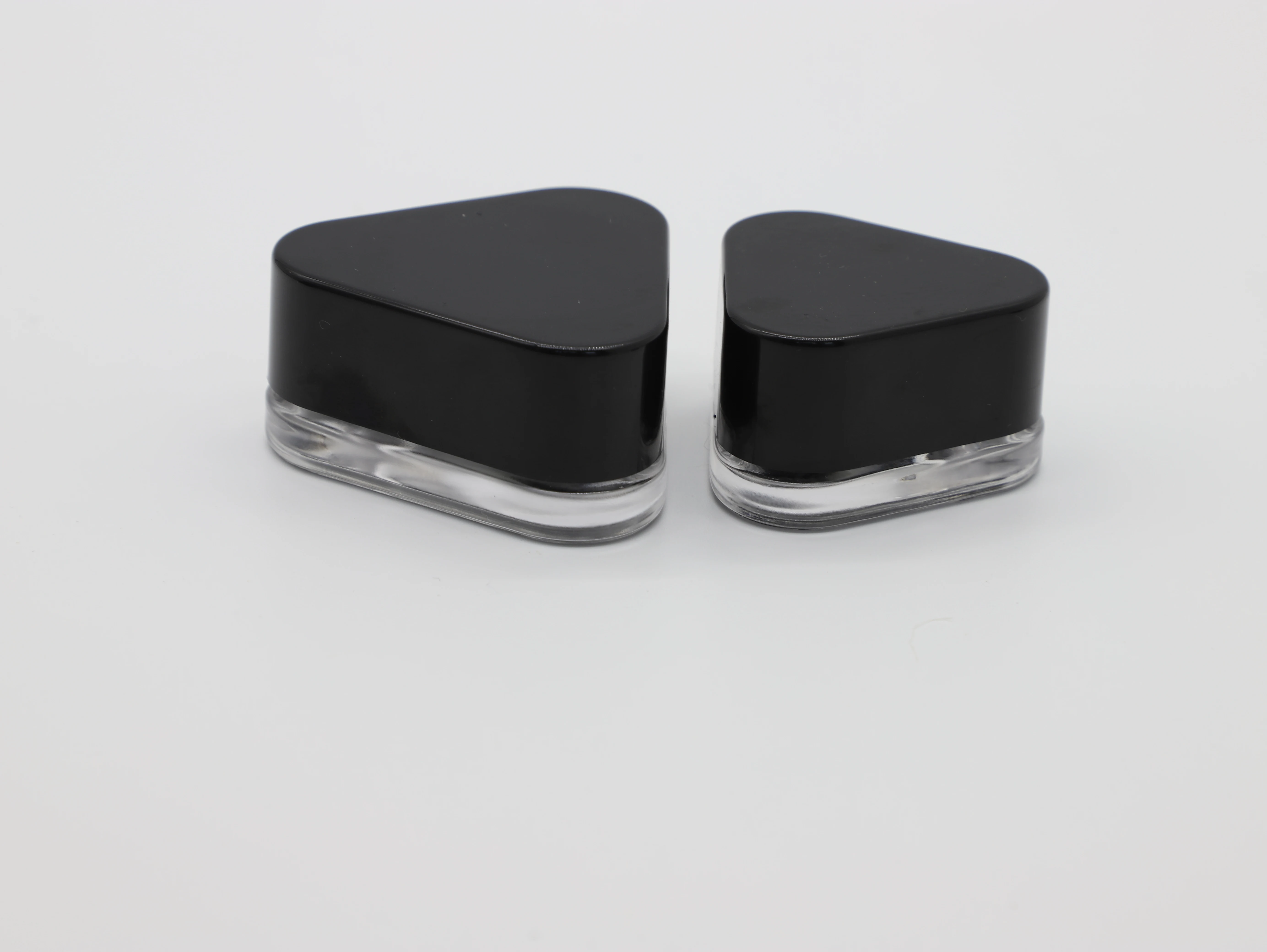2024 Cube Square Round Hex Triangle Premium Glass Jar 3g 5g 7g 9g Clear Black White with Child Safe Lid Cap