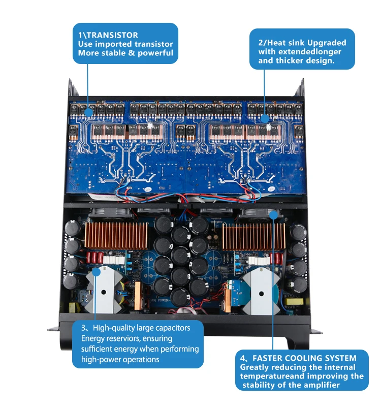Background Music System Amplifier 5000 Watts Power FP22000Q Subwoofer Amplifier Modul