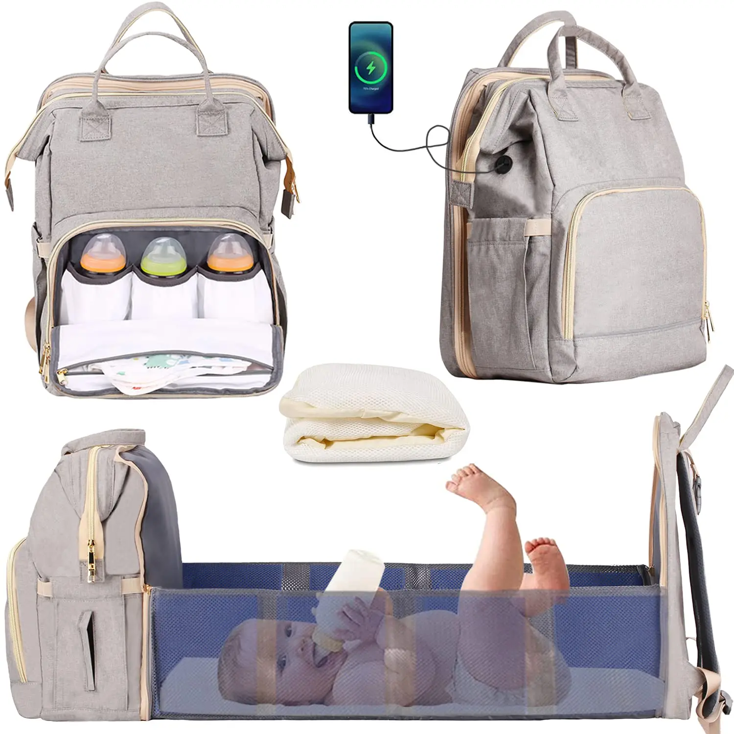 3 in 1 diaper bolsa backpack