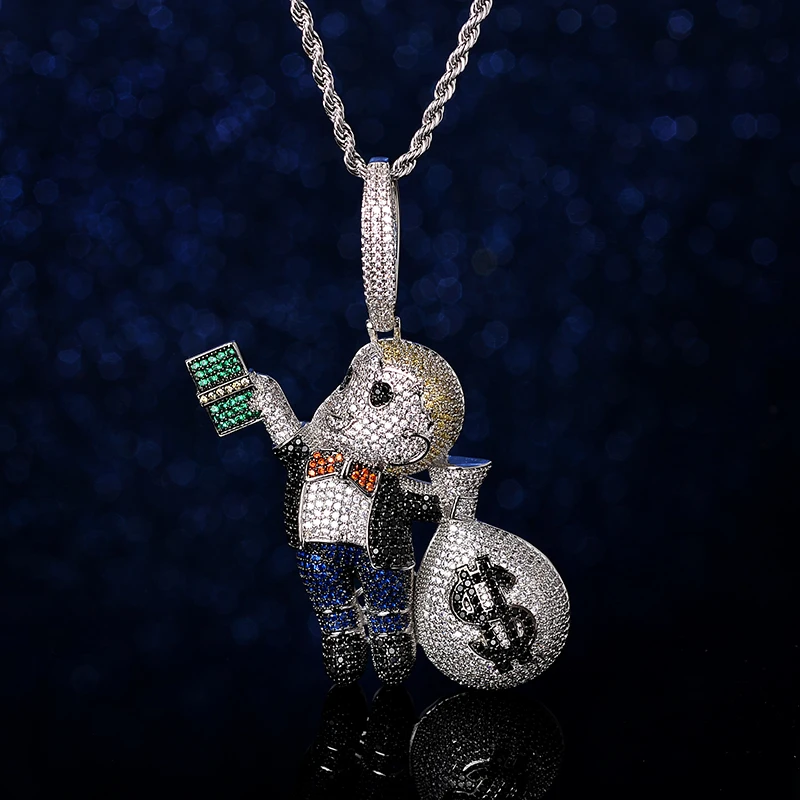 On sale Iced Out Bag Boyz Fashion Necklace