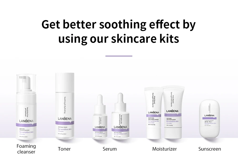 Lanbena Soothing Cream Repairing Private Label Skin Care Set