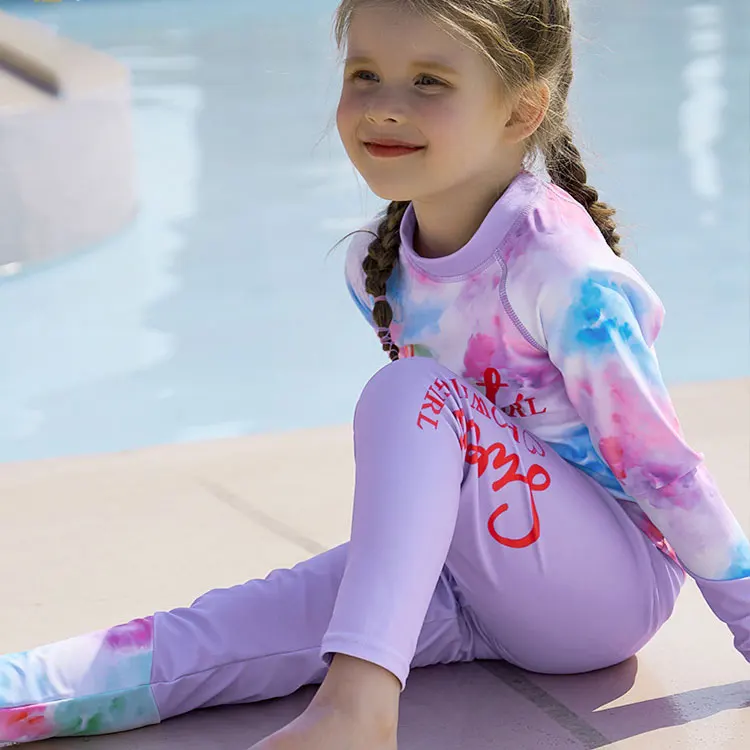 Custom 2025 Children Modest Split Swimsuit Manufacturer Beach Bathing Kids Diving Wear UPF 50+ Swimwear 3 Pcs Girls Surfing Suit