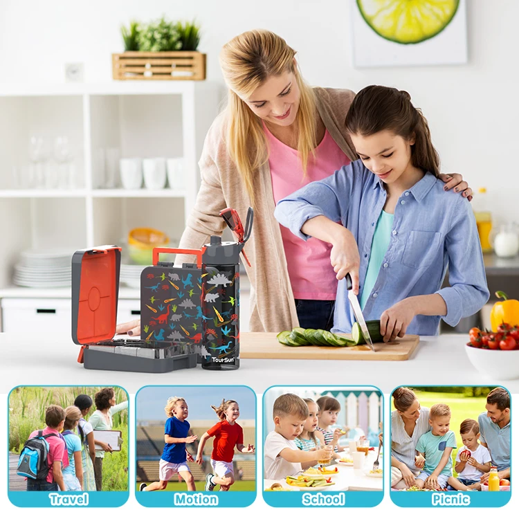 Cute Cartoon Kids Bpa Free Plastic School Unch Box and Water Bottle Set ...
