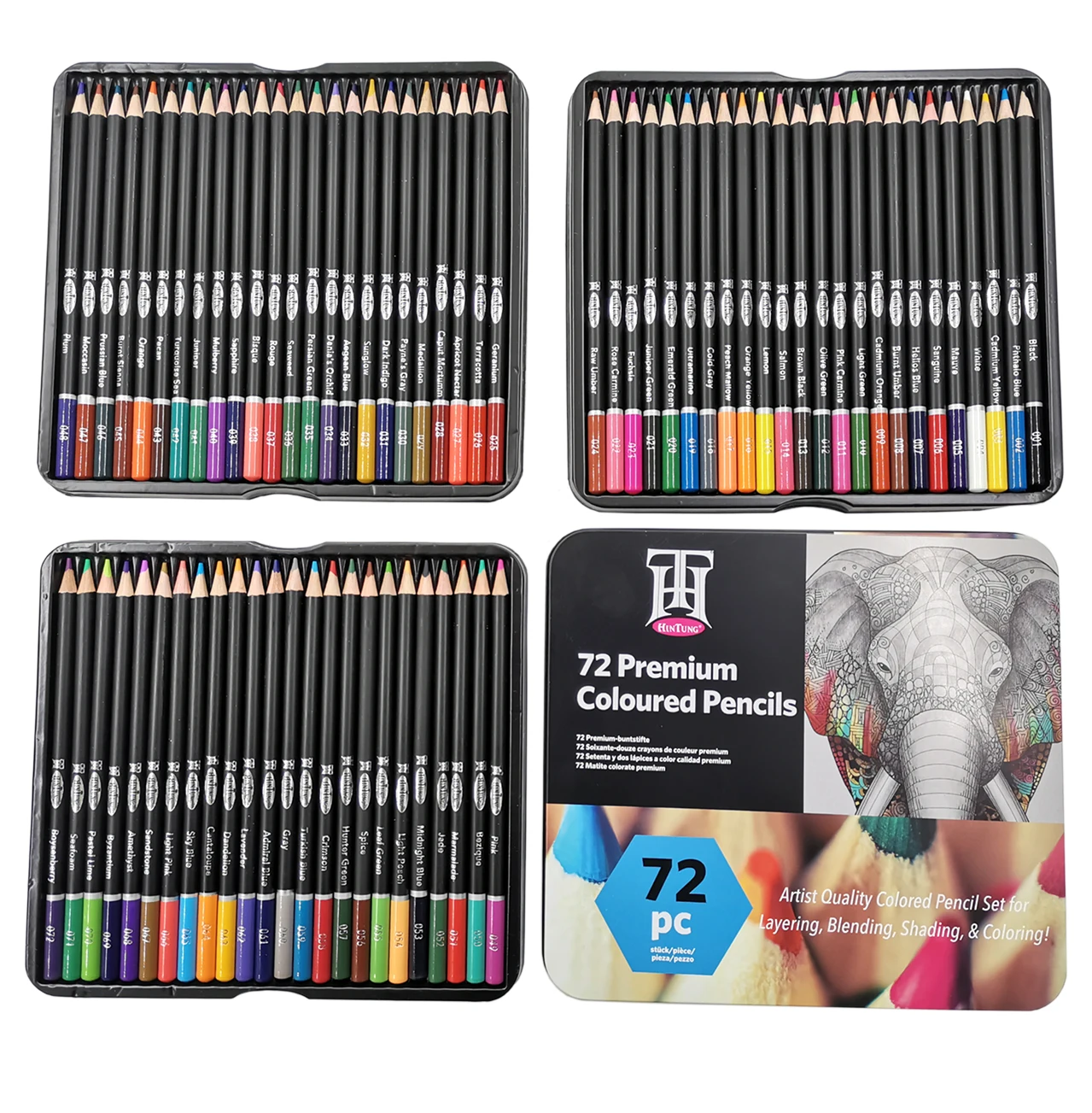 KALOUR 180 Colored Pencil Set for Adults Artists Kids- 3.3mm Rich Pigment Soft Core -12 Metallic Pencil - Wax-Based - Ideal for Coloring Drawing