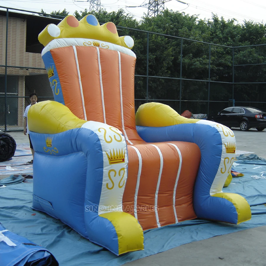 2x2m Kids Royal Inflatable Throne Chair With King N Queen Theme For